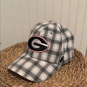 Russell UGA Gray Plaid Cap with Logo - NWOT